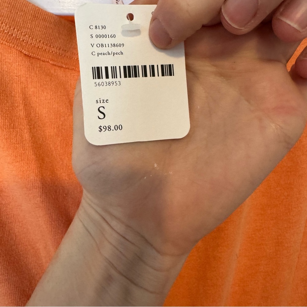 NWT FREE PEOPLE Sz S CARISSA TEE DRESS MAXI TEE SHIRT DRESS IN 🍑 PEACH - Picture 4 of 11